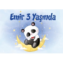 Sevimli Panda Temalı Doğum Günü Afişi 70x100 Cm