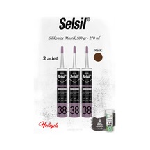 Kahverengi Selsil 3 Adet Silikonize Mastik 500 Gr. Ve Rosie