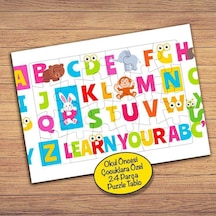 Türk Alfabesi Öğreniyorum Çocuklara Özel Puzzle Yapboz Tablo-pz192