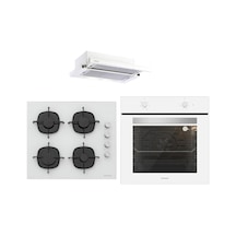 Silverline BO6501W01 - CS5335W01 - 1140 Crystal Line 60 Beyaz Ankastre Set