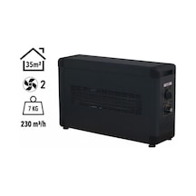 Board 3000w Monofaze Elektrikli Fanlı Isıtıcı Siyah Füme