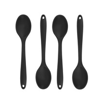 Yuntech01 Siyah Isı Dayanıklı Silikon Karıştırma Kaşığı Seti - 4 Adet Çamaşırlı Mutfak Gereci, Pişirme Ve Servis İçin Uygun Siyah Yuntech01 Siyah Isı Dayanıklı Silikon Karıştırma Kaşığı Seti - 4 Adet Çamaşırlı Mutfak Gereci, Pişirme Ve Servis İçin Uygun Siyah