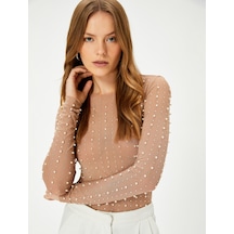 Koton Abiye Buluz Taşlı İnci Detaylı Uzun Kollu Bisiklet Yaka Slim Fit Bej 4sak60032fk Koton Abiye Buluz Taşlı İnci Detaylı Uzun Kollu Bisiklet Yaka Slim Fit Bej 4sak60032fk