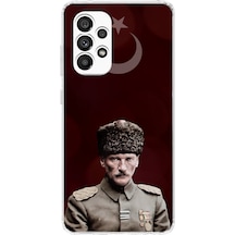 Samsung Galaxy A23 Uyumlu Ay Yıldız Ve Başkomutan Atatürk Baskılı Silikon Kılıf Renkli