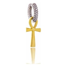 Nil'in Anahtarı Gümüş Küpe-361 Gold