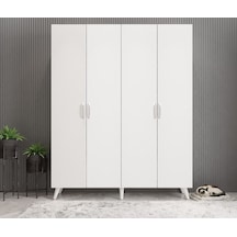 Duke 4 Kapaklı Ayakkabılık Beyaz 160 Cm M2