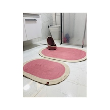 Jüt,hasır,4 Lü,banyo Paspas Takımı,bohem Tarzı Banyo Takımı,iskandinav Paspas/sepet Pembe Pembe