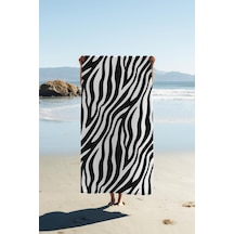 Dijital Baskı Plaj Deniz Havlusu Zebra Desenli Peştamal Hvl0186 Renkli