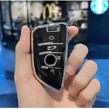 Bmw 4 Serisi G22 Siyah-silver Anahtar Kılıfı