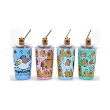 Capybara Figürlü Isı Muhafazalı Metal Pipetli Paslanmaz Çelik Kupa Alk4429 İtdkh002kalk4429 Çok Renkli