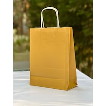 1.kalite 18x8x24cm 1 Li Yağ Yeşili Renkli Kraft Kağıt Çanta Hediye Poşeti Hediye Paketi Kraft Çanta