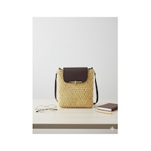 Execanta Çapraz Çanta Kilitli İp Örme Hardal 20x22x53 Hardal