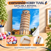 Sayılarla Boyama Numaralı Tuval Seti Boya Fırça Dahil 40x50 Cm Pisa Hatırası