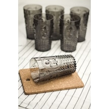 Akrilik Füme 6'lı Uzun Bardak & Su Meşrubat Bardağı 750 ml ( Büyük Boy & Cam Değildir )
