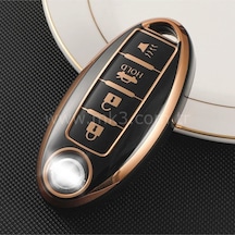 Lüx Infınıtı Jx35 Infınıtı Q50 Infınıtı Qx60 4 Buton Nano Anahtar Kılıfı Siyah Gold Renk