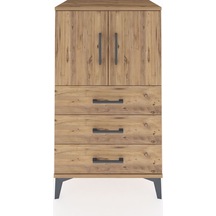 Hyperion Komodin 2 Raflı 3 Çekmeceli 2 Kapaklı 60x44x106 Çam-çam Çam