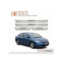 Honda Cıvıc 2006-2012 Uyumlu Satine Krom Kapı Koruma Eşiği 4 Prç Fd6