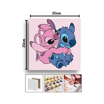 Sayılarla Boyama 20x20 Cm Tuval Seti Fırça Boya Dahil Çıtaya Gerili - Mavi Pembe
