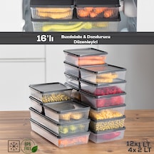 Porsima 16lı Nofrost Buzdolabı Saklama Kabı Organizer Antrasit