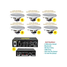 Tavan Hoparlör Seti 1 Adet Anfi + 6 Adet 100v 16 Cm Tavan Hoparlör -118698