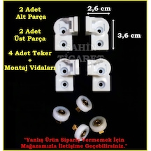 Duşakabin Plastik Kapı Yedek Parçası + Tekeri Beyaz