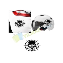Yıldız Kurukafa Motosiklet Oto Sticker Etiket Yapıştırma Aksesuar