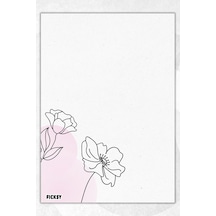 A5 Çiçek Bloknot Çizgisiz Defter - 50 Yaprak - Memopad - Notepad - Not Defteri - Not Kağıdı - 3091 Çok Renkli