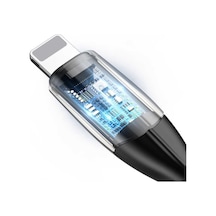 Lightning Horizontal Data Ve Şarj Kablosu Işıklı 1m Calsp-b01 Siy