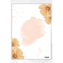 A5 Çiçek Bloknot Çizgisiz Defter - 50 Yaprak - Memopad - Notepad - Not Defteri - Not Kağıdı - 1842 Çok Renkli