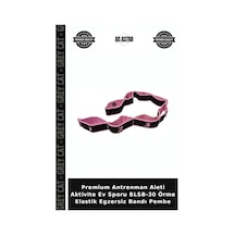 Premium Antrenman Aleti Aktivite Ev Sporu Blsb-30 Örme Elastik Egzersiz Bandı Pembe
