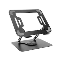 360 Derece Dönen Tabanlı Katlanabilir Laptop Standı Koyu Gri