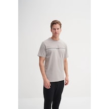 Cazador 4135 Erkek Bisiklet Yaka T-shirt Gri
