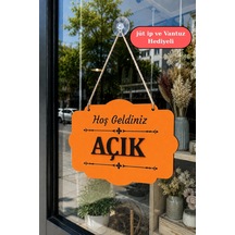 Çift Taraflı Mdfahşap Dükkan & Mağaza Kapı Yönlendirme Tabelası - Turuncu