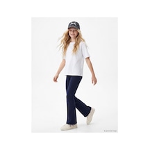 LC Waikiki Alıta Cıty Farkıyla Lcw Kids Lacivert Beli Lastikli İspanyol Paça Kız Çocuk Tayt Lacivert - 928301261 Lacivert