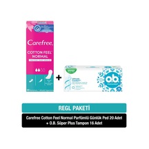 O.B. Süper Plus Tampon 16'lı + Carefree Cotton Feel Normal Parfümlü Günlük Ped 20'li