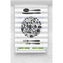 Perdecizade Enxboy Kaşık Bıçak Dijital Baskılı Zebra Perde-cocuk Odası-stor Perde Renkli