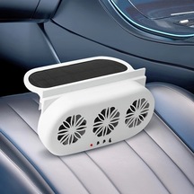 Xuweiwei Beyaz Kompakt Güneş Araba Havalandırma Fanı Usb Portlu Koku Duman Ve Hava Kirliliğini Giderir Taşınabilir Araç Soğutma Sistemi Pilsiz