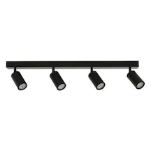 Rsylight Metal Modern Spor 4 Lü Siyah  Mafsallı Led Spot Avize Günışığı Ampullü