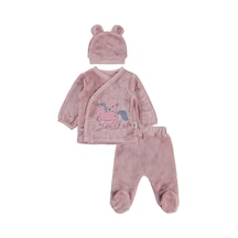 Civil Baby Unicorn Nakışlı Zıbın Takımları - Pembe Pastel Pembe