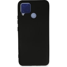 Realme C15 Uyumlu Kılıf Nano İçi Kadife Silikon - Siyah