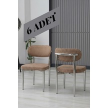 Polo Sandalye Nikel Ayak 6 Adet Açık Kahve Açık Kahve