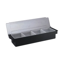 Biradlı 4'lü Policarbon Kapaklı Bar Konteyner 50x16x9 Siyah