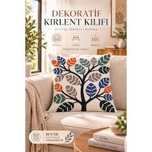 Dijital Baskılı Punch Nakış Desenli Dekoratif Kırlent Kılıfı 1 Adet Çok Renkli1 - 923374105 Çok Renkli1
