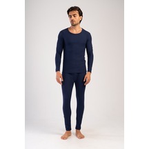 Yake Store Erkek Comfort Kayık Yaka Uzun Kol Iclık Takım - Khakı Haki