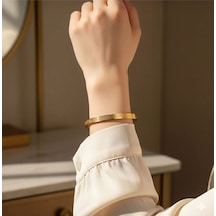 Ayetel Kürsi Bileklik Gold Renk, Paslanmaz Çelik Ayarlanabilir Unisex Tasarım Antrasit