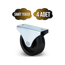 Sabit Tabanlı Masa Tekeri Sehpa Ve Dolap Tekeri Teker Çapı:45mm Yükseklik:50mm Krom-siyah 4 Adet Siyah