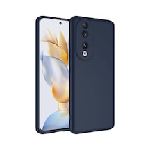 Honor 90 Kılıf Kamera Çıkıntılı Içi Kadife Lansman Yumuşak Dokulu Silikon Kapak Lacivert