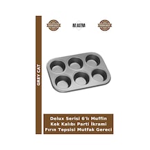 Delux Serisi 6'lı Muffin Kek Kalıbı Parti İkrami Fırın Tepsisi Mutfak Gereci Çok Renkli