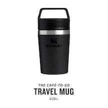 Cafe To-go Travel Mug Termos Bardak, Siyah, 0.23 Litre Açık Beyaz