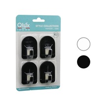 Ers Qlux L-00950 4pcs Dome Askı No-2 Kubbeli - Siyah - Beyaz - Plastik Askı Yapışkanlı Montaj Çok Renkli